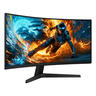 34 Inch Odyssey G5 G55H Ultra WQHD 180Hz Gaming Monitor L-perspective Black 