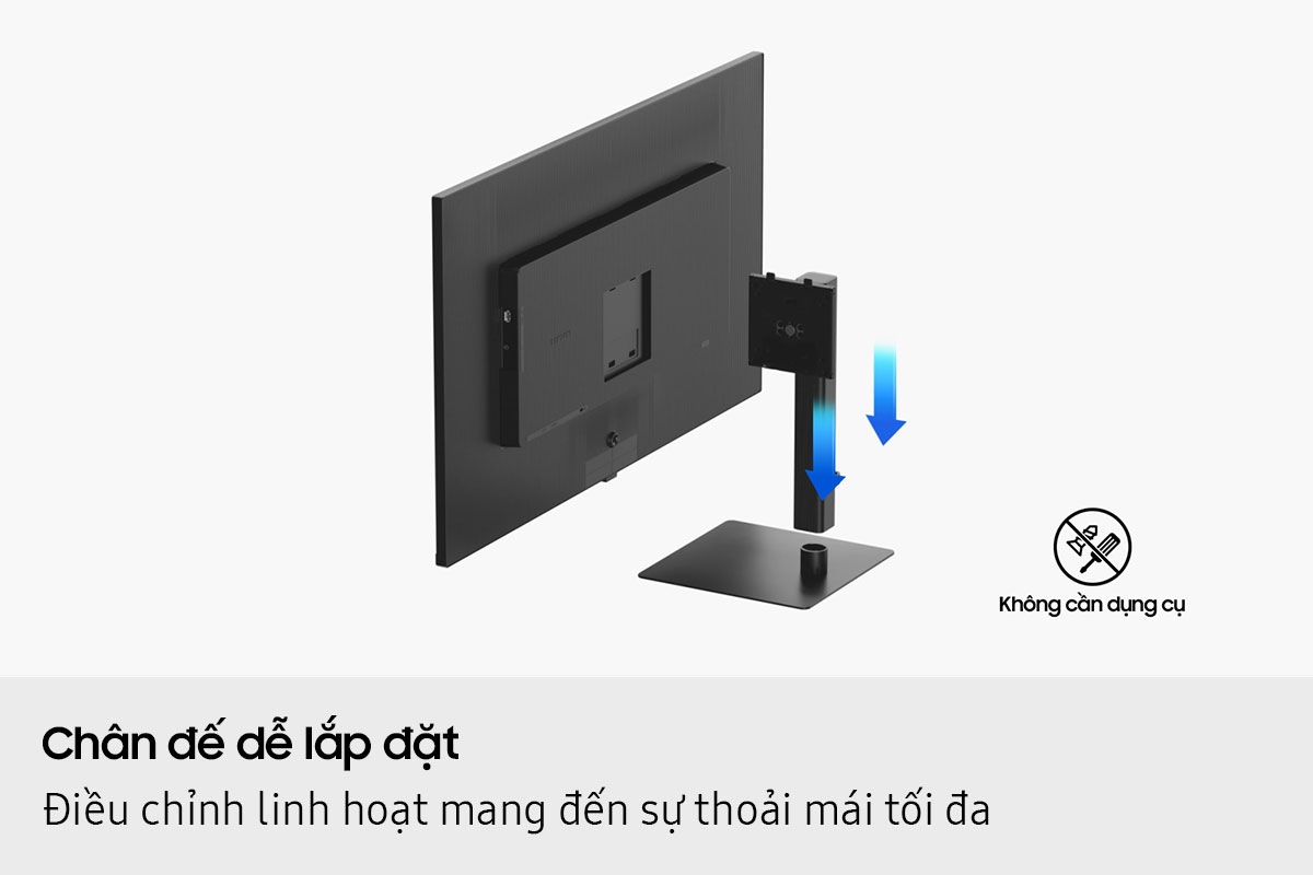 Dễ dàng lắp đặt tức thì với chân đế mà không cần dụng cụ.