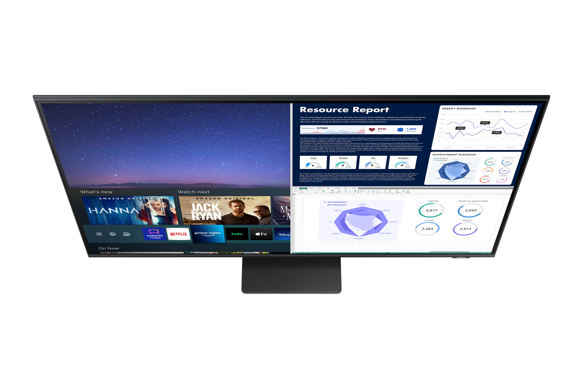 Xem chi tiết viền máy đen, chân đế SIMPLE & màn hình 43 inch công nghệ Adaptive Picture của Samsung M7 thông minh (LS43AM702)