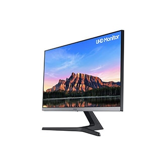 Xem mặt nghiêng phải của màn hình 28 inch Samsung UHD UR5 độ phân giải cao với chân đế chữ Y linh hoạt và đặt mua chính hãng!
