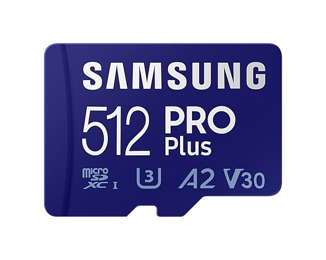 Mặt trước sản phẩm thẻ nhớ PRO Plus MicroSD UHS-I 512 GB