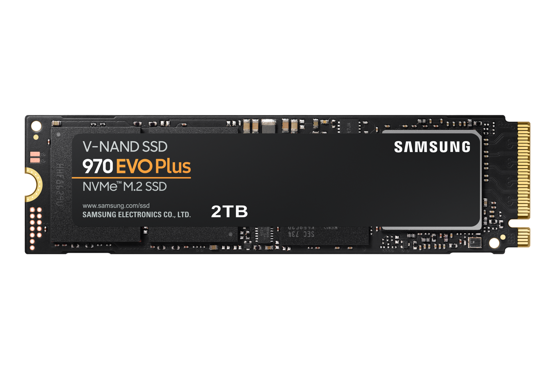 Mặt trước sản phẩm ổ cứng SSD gắn trong 970 EVO Plus NVMe M.2 2TB