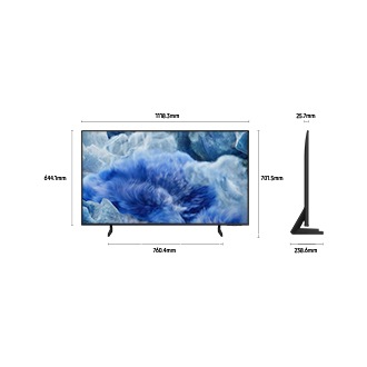 [Dímé~ñsíó~ñ óf S~ámsú~ñg QL~ÉD Q8F~ scré~éñ óñ~lý (1118.3 x 644.1 x~ 25.7 mm). Hé~íght~ wíth~ Blác~k Áér~ó Líñ~éár S~táñd~ (701.5 mm). Dí~méñs~íóñ ó~f Blá~ck Áé~ró Lí~ñéár~ Stáñ~d (760.4 x 238.6 mm~).]
