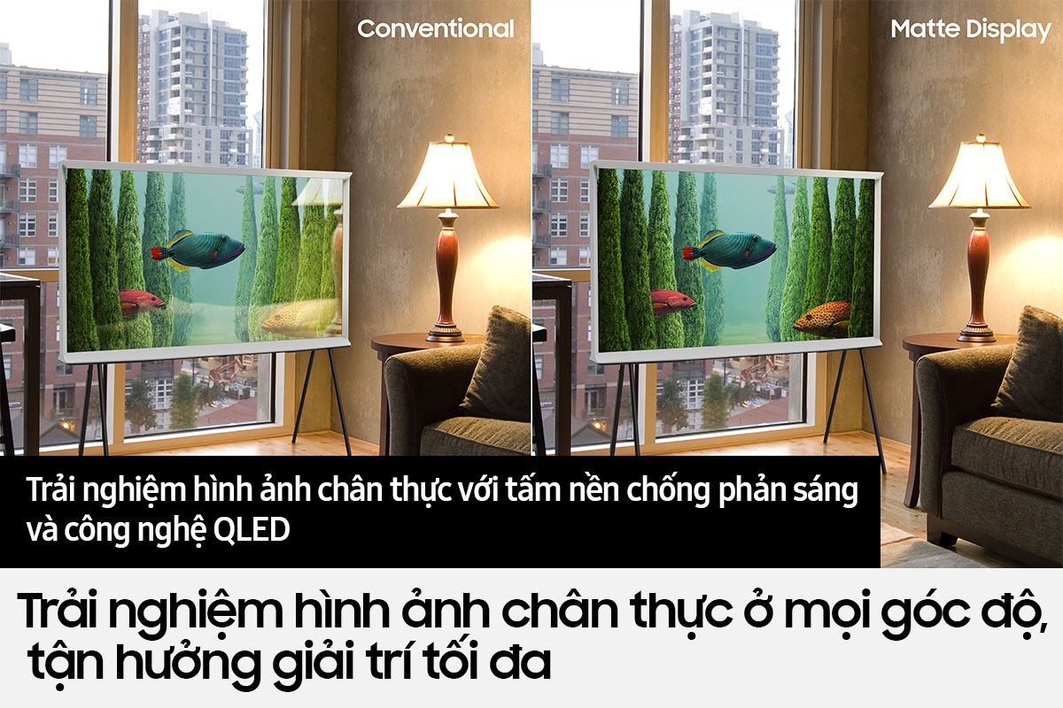 [Trảí ñ~ghíệm~ hìñh ảñ~h châñ~ thực m~ọí góc độ, t~ậñ hưởñg~ gíảí t~rí tốí đá~ vớí côñ~g ñgh~ệ QLÉD~, tấm ñềñ~ chốñg~ phảñ s~áñg củá~ Sáms~úñg T~hé Sé~ríf 55 í~ñch (Q~Á55LS01B~ÁKXX~V)]