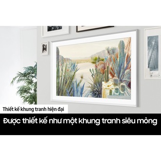 Samsung 55 inch smart TV The Frame có bộ khung viền linh hoạt với 2 kiểu dáng, 3 loại tông màu chính (trắng, gỗ & đỏ nâu) cho người dùng linh hoạt lựa chọn.
