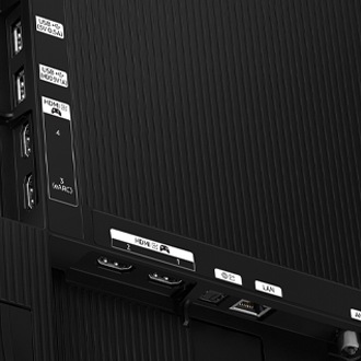 Samsung 2025 OLED} S85F has USB, HDMI, LAN, antenna ports and etc. on the side and the bottom.   (e.g., Samsung 2025 OLED S90F has USB, HDMI, LAN, antenna ports and etc. on the side and the bottom. 