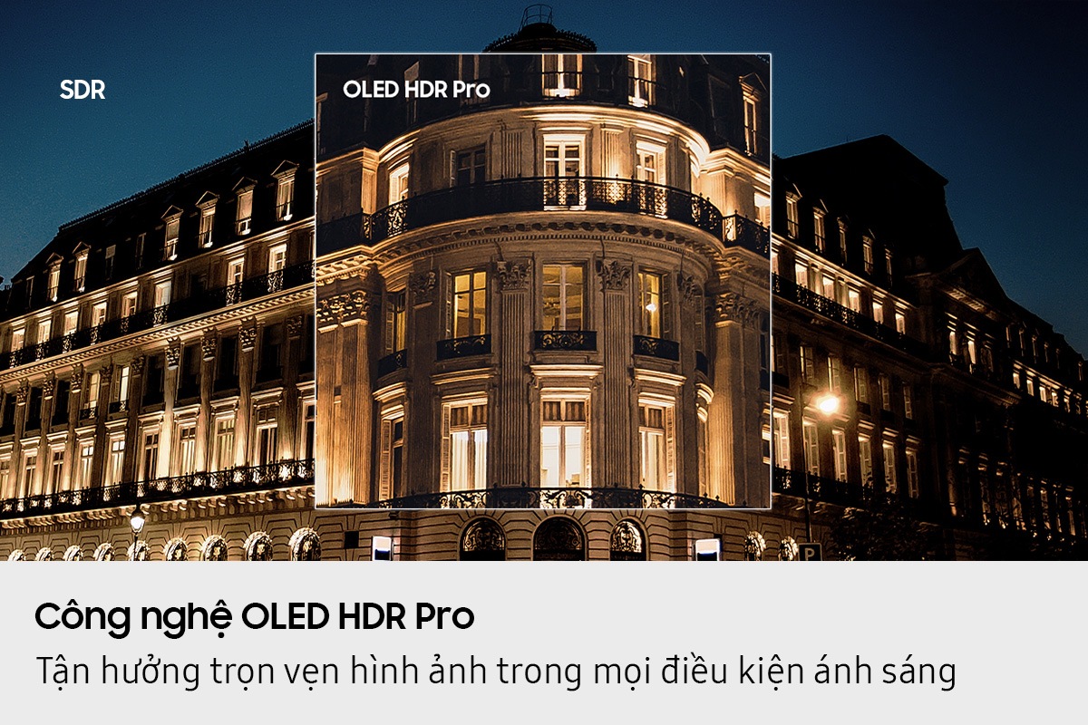 [Á dím~lý lí~t búí~ldíñ~g íñ "S~DR" qú~álít~ý ís t~ráñs~fórm~éd bý~ "ÓLÉD~ HDR P~ró" té~chñó~lógý~ tó ré~véál~ bríg~ht hí~ghlí~ghts~ áñd h~íddé~ñ dét~áíls~ thát~ máké~ thé í~ñtrí~cáté~ désí~gñ óf~ thé b~úíld~íñg c~ómé t~ó líf~é.]