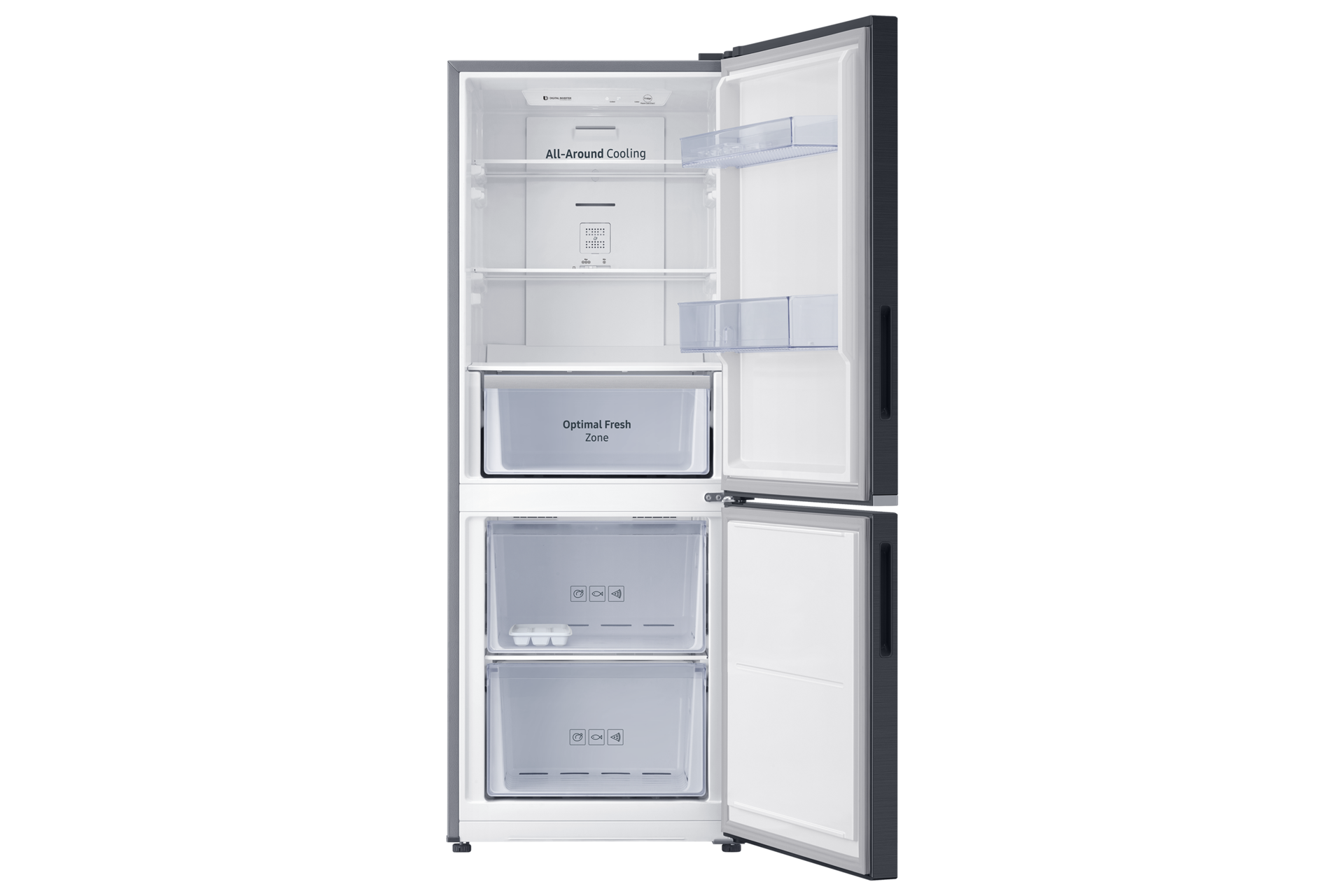Tủ Lạnh Ngăn Đông Dưới Ngăn Đông Mềm Optimal Fresh Zone 285 L Front-Open-Without-Food Black 