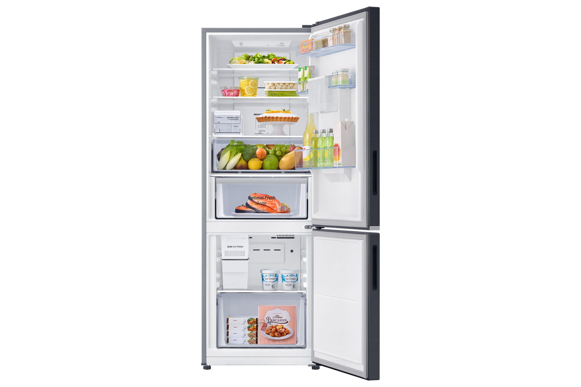 RB4000 BMF with Optimal Fresh zone Front-Open-With-Food Black 
