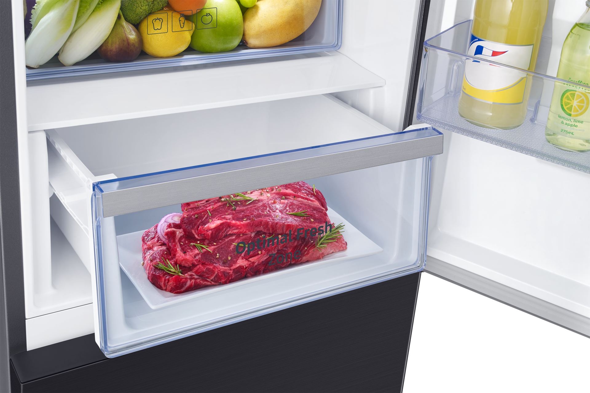 RB4000 BMF with Optimal Fresh zone Power-Cooling-Zone-Fulled-Out-With-Food Black 