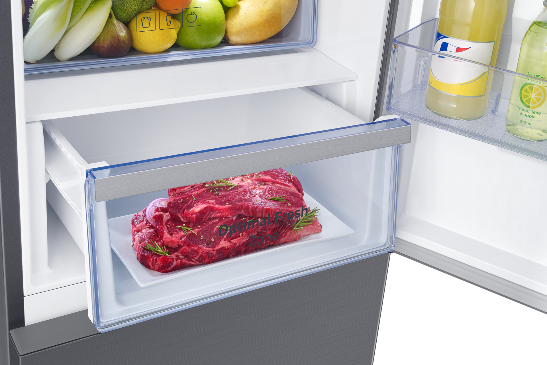 RB4000 BMF with Optimal Fresh zone Power-Cooling-Zone-Fulled-Out-With-Food Silver 