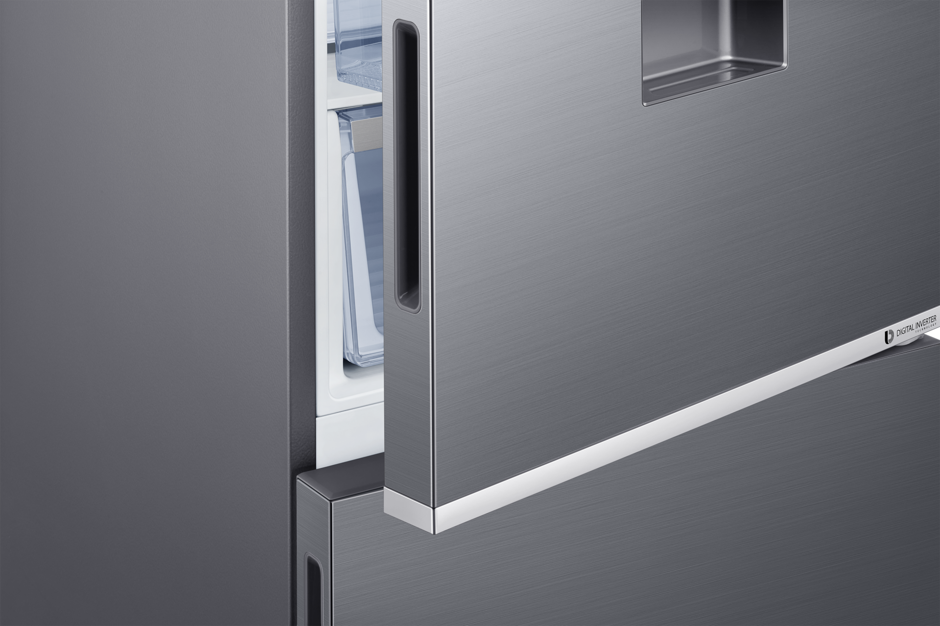 Tủ Lạnh Ngăn Đông Dưới Ngăn Đông Mềm Optimal Fresh Zone 307 L Close-Up-Handle Silver 