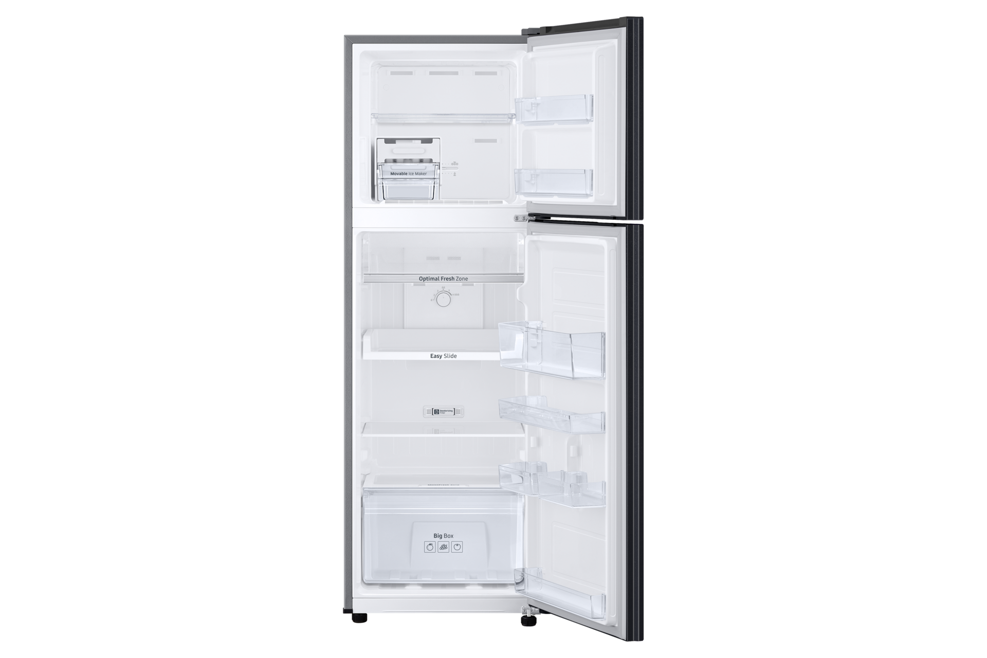 Tủ Lạnh Ngăn Đông Trên Ngăn Đông Mềm Optimal Fresh Zone 264 L Front-Open Black 