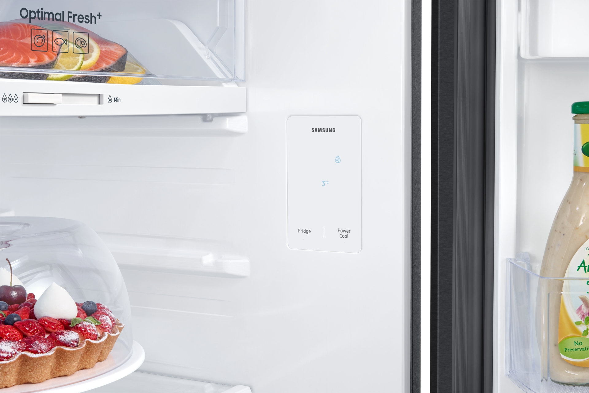 Tủ Lạnh Ngăn Đông Trên Ngăn Đông Mềm 4 Chế Độ Optimal Fresh+ 345 L Detail-Internal-Display Black 