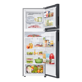 Tủ Lạnh Ngăn Đông Trên Ngăn Đông Mềm 4 Chế Độ Optimal Fresh+ 345 L Front-Open-With-Food Black 