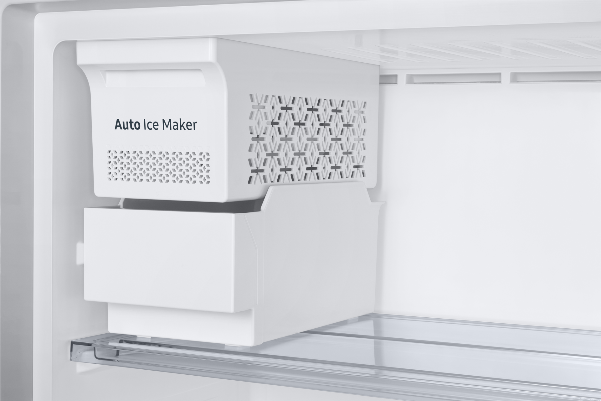 Bespoke AI Tủ Lạnh Ngăn Đông Trên Thiết Kế Độc Bản 382 L Detail-Auto-Ice-Maker Clean White&Cotta Charcoal 
