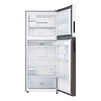 Bespoke AI Tủ Lạnh Ngăn Đông Trên Thiết Kế Độc Bản 382 L Front-Open-Without-Food Clean White&Cotta Charcoal 