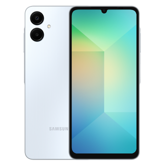 Mặt trước điện thoại Galaxy A06 64GB màu Xanh Băng