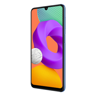 Điện thoại Samsung Galaxy M22 mặt trước góc nghiêng phải 30 độ.  Tham khảo giá đt Samsung M22 cực tốt tại Samsung VN