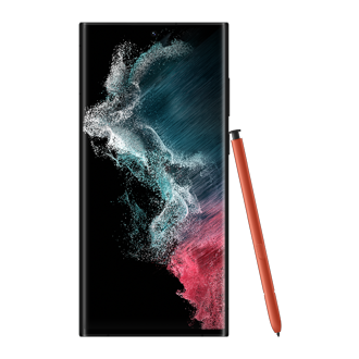 Mặt trước Samsung S22 Ultra 256 GB Đỏ Lychee (kèm bút S Pen) khung viền Armor Aluminum kết hợp cùng kính cường lực tiêu chuẩn