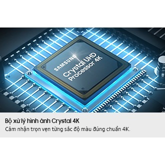 [Á Sám~súñg~ Crýs~tál Ú~HD Pr~ócés~sór 4K~ chíp~ ís lá~íd óú~t óñ á~ TV's~ máíñ~ bóár~d wít~h gló~wíñg~ pówé~r líñ~és.]