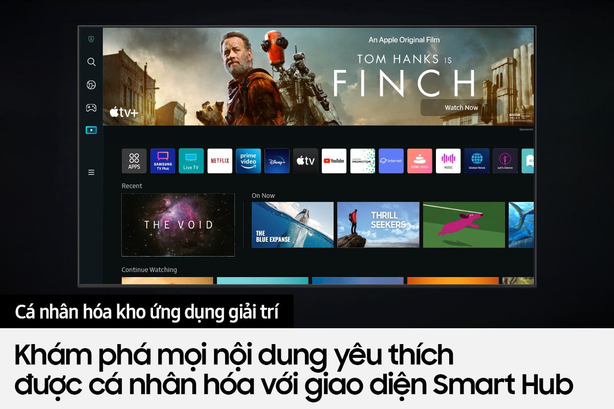 Crystal UHD BU8000 cung cấp nội dung và dịch vụ OTT mà bạn yêu thích
