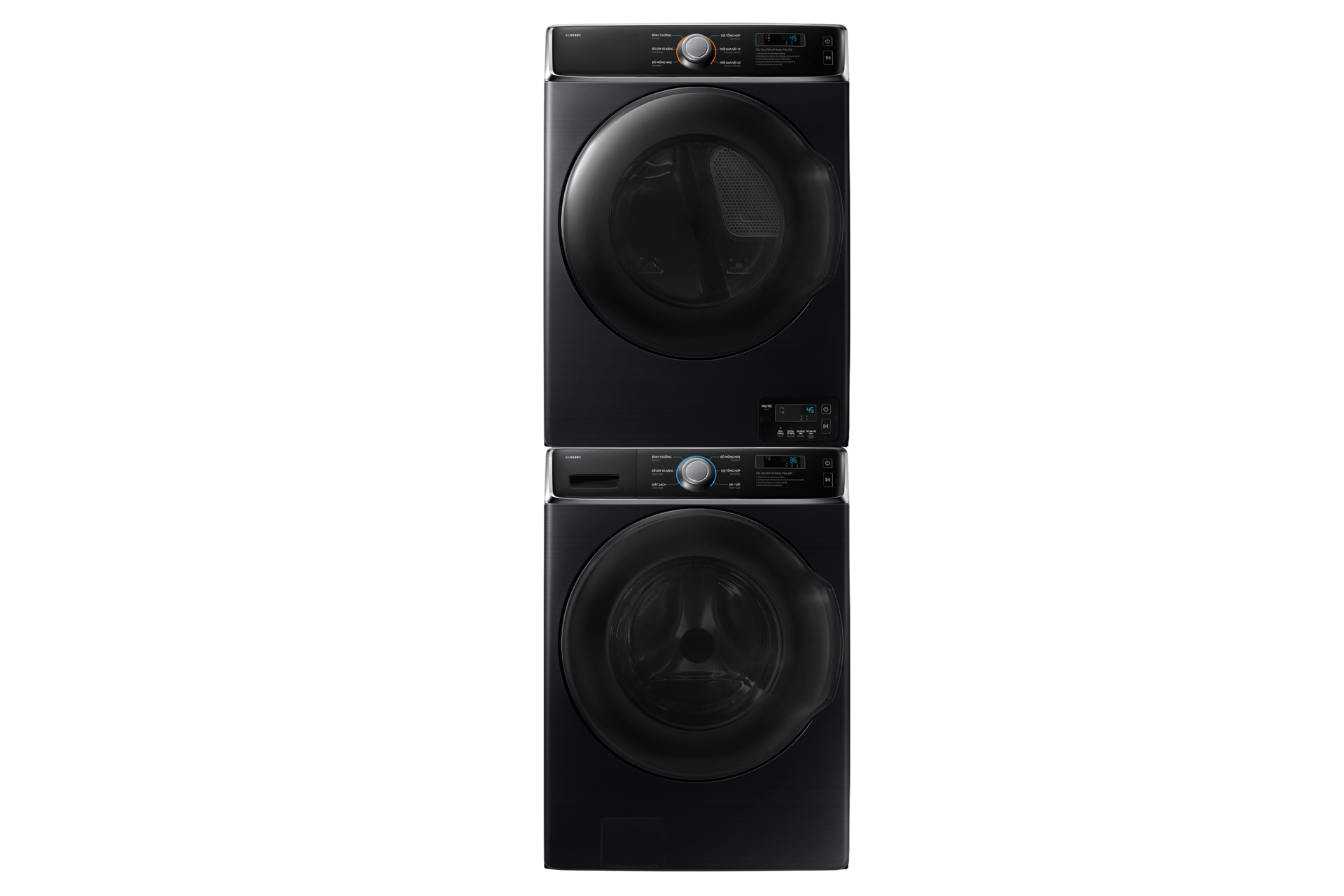 Máy Giặt Công Nghiệp Digital Inverter DD 18kg Front-Pair2 Black Caviar 