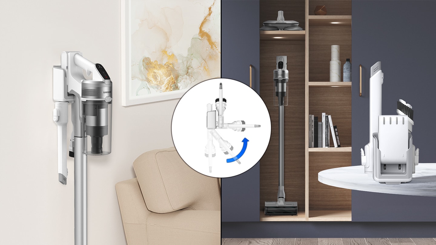 The 2-in-1 Charging Station supports mounted wall charging and a stand-alone charging. You can fold it to 180 degrees.
