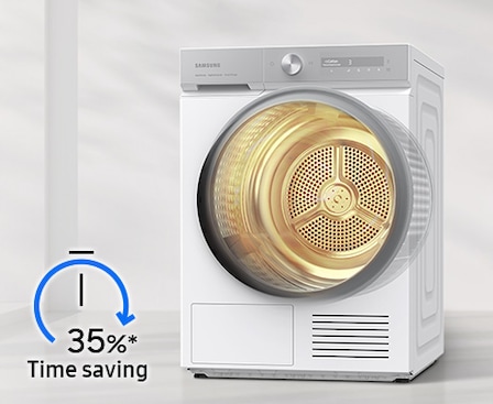 QuickDrive™ saves 35%* of drying time.