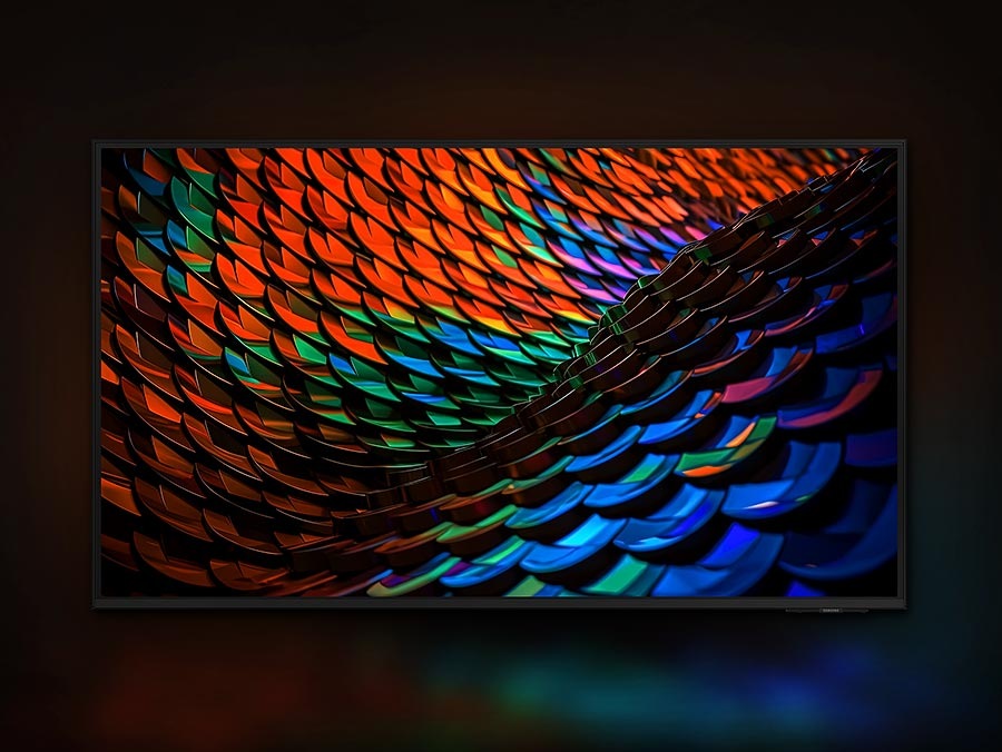 Crystal UHD TV with a brilliantly colorful design displayed.