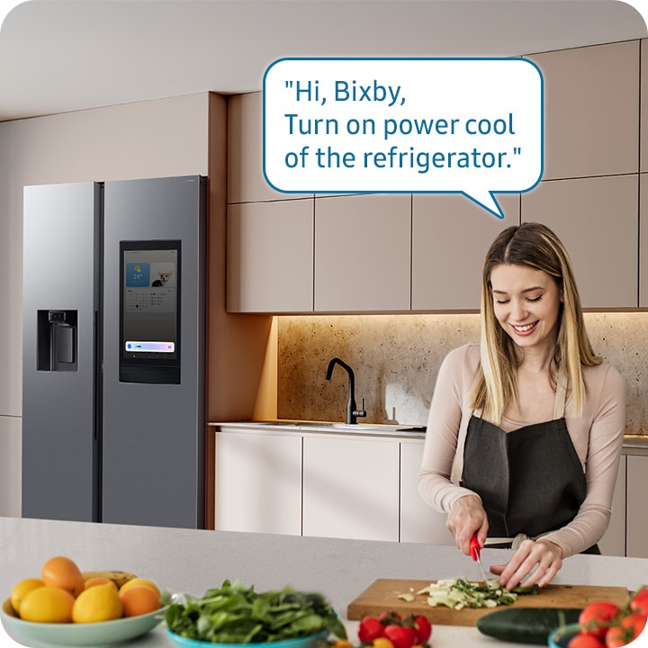 Bespoke AI Side-by-Side Refrigerator Family Hub 21.5