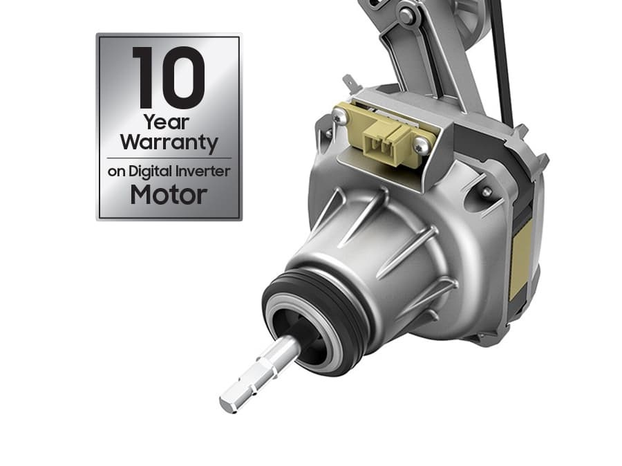 The dryer motor with digital inverter technology gives a 10-year warranty.