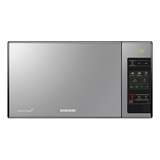 SAMSUNG GE83X Microondas con Grill de encimera, 23 Litros de Capacidad,  Interior Cerámico Enamel, Potencia 800W/1200W, 6 niveles de potencia