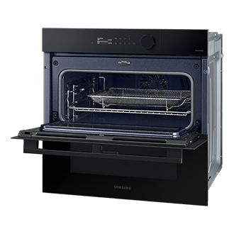 NV7000B 5-1 DCF Oven with Dual Cook Steam and Dual Cook Flex, Natural Steam R-Perspective-Half-Open2 Black 