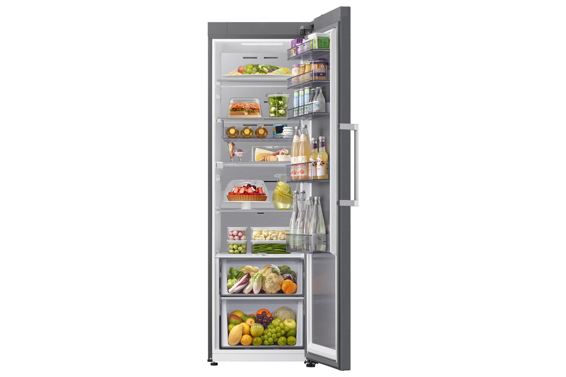 Tall One Door RI80H/24 AI precise cooling 387L Front-Open-With-Food Silver 