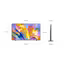 Dimension of Samsung Mini LED 100M90H screen only (## x ## x ## mm). Height with Black Round feet Stand (## mm). Dimension of Black Round feet Stand. (## x ## mm).