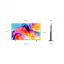 Dimension of Samsung Mini LED M70H screen only (## x ## x ## mm). Height with TitanGray Basic feet Stand (## mm). Dimension of TitanGray Basic feet Stand. (## x ## mm).