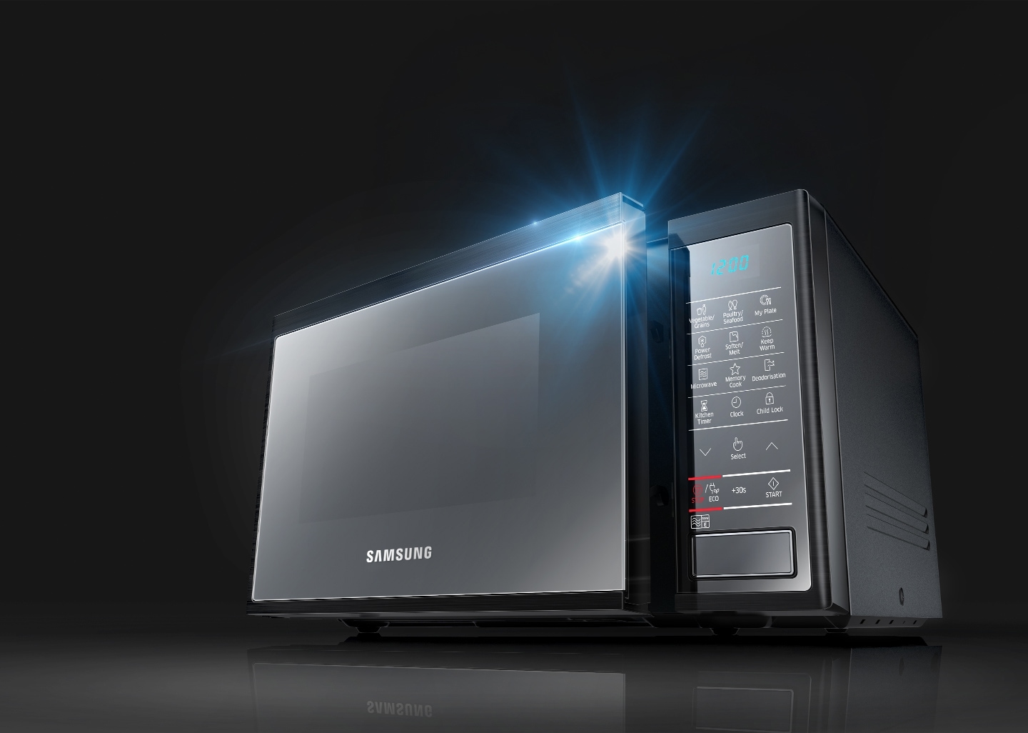 ▷ Samsung Horno Microondas de 0.8 PC, MS23J5133AM/AP ©