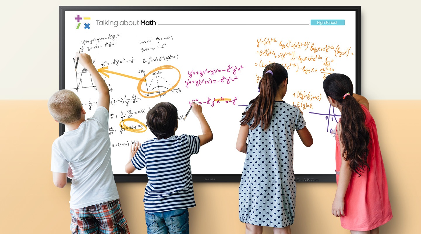 Escritura simultánea de hasta diez personas en una pantalla más grande