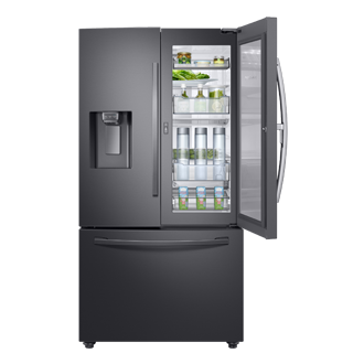 front-in-showcase-open-with-food black