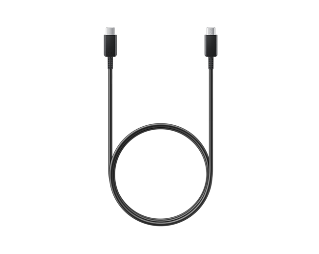 Front view of Samsung Type C to C charger in black. Check for this type C cable price in the Philippines