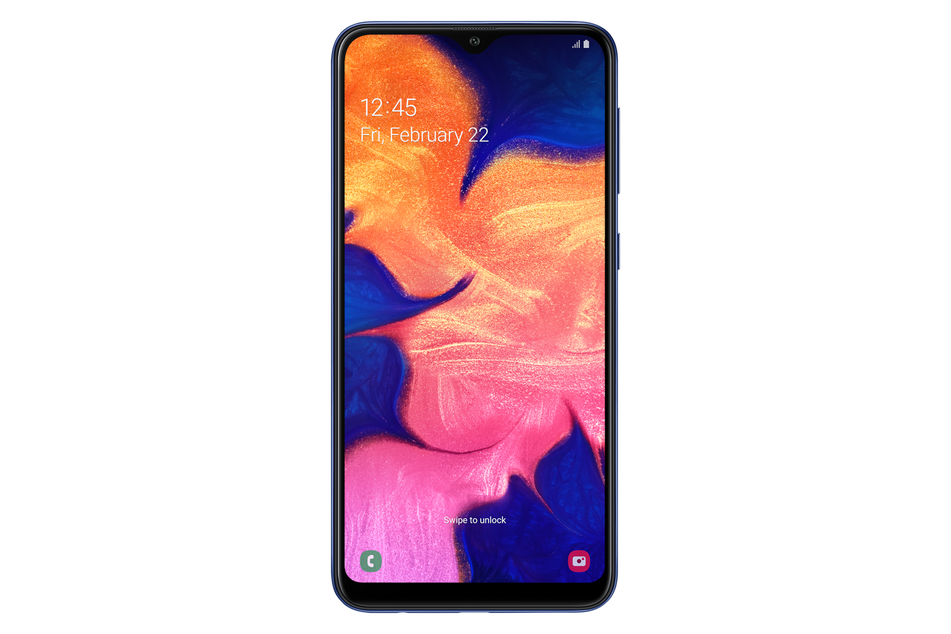 Samsung Galaxy A10 (Blue) — front view