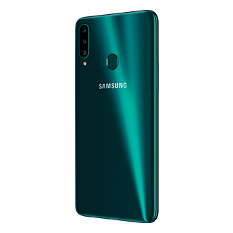 Samsng A20s (Green) Back Angular View