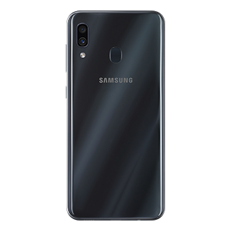Samsung Galaxy A30 (Black) 16.0 MP + 5.0 MP Camera, back view