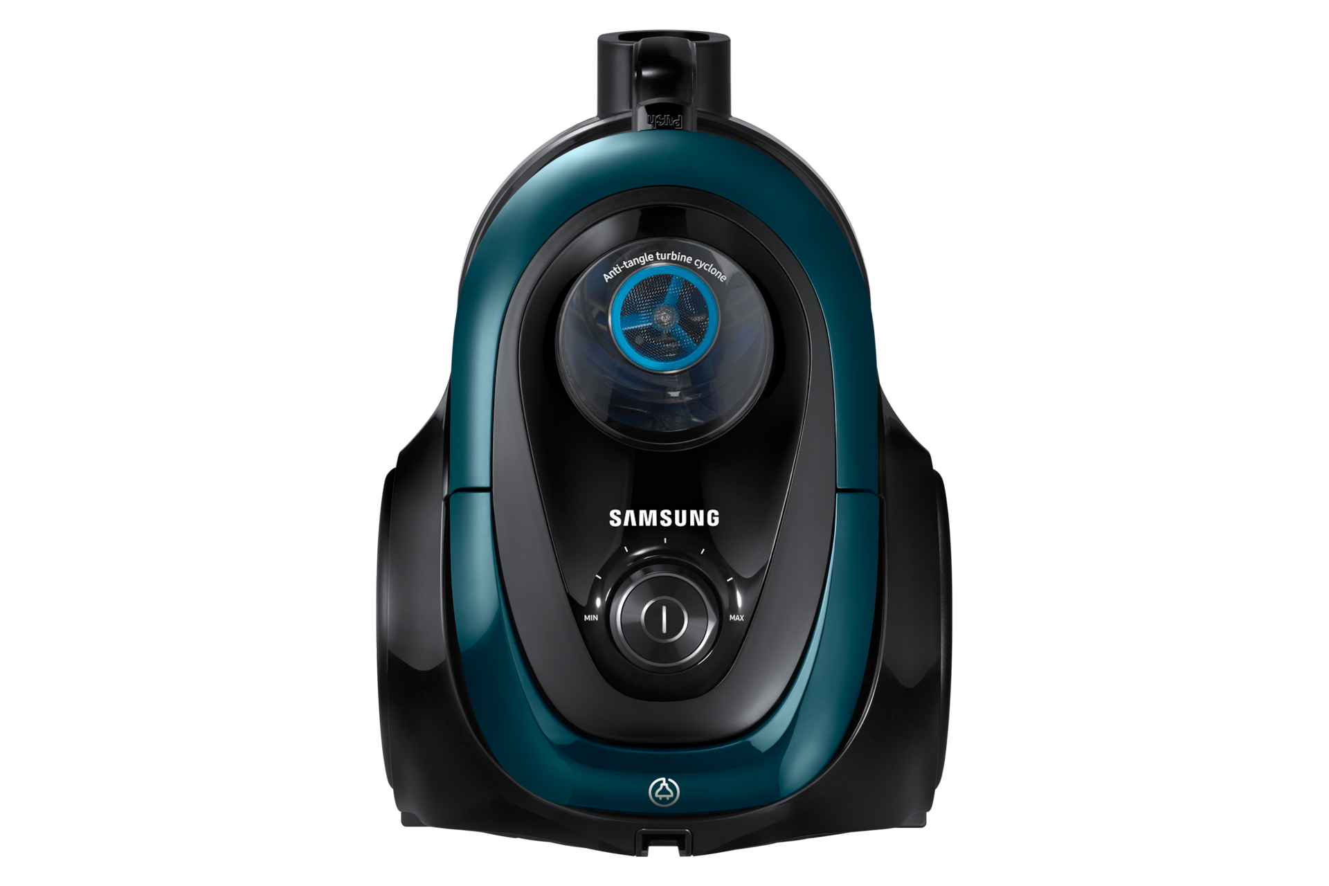 Front view of the Samsung Canister Vacuum Cleaner Max 360W (Urban Green) shows the compact body design.