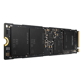 Rzut z lewej na dysk wewnętrzny SSD NVMe 250GB 960 EVO MZ-V6E250BW.