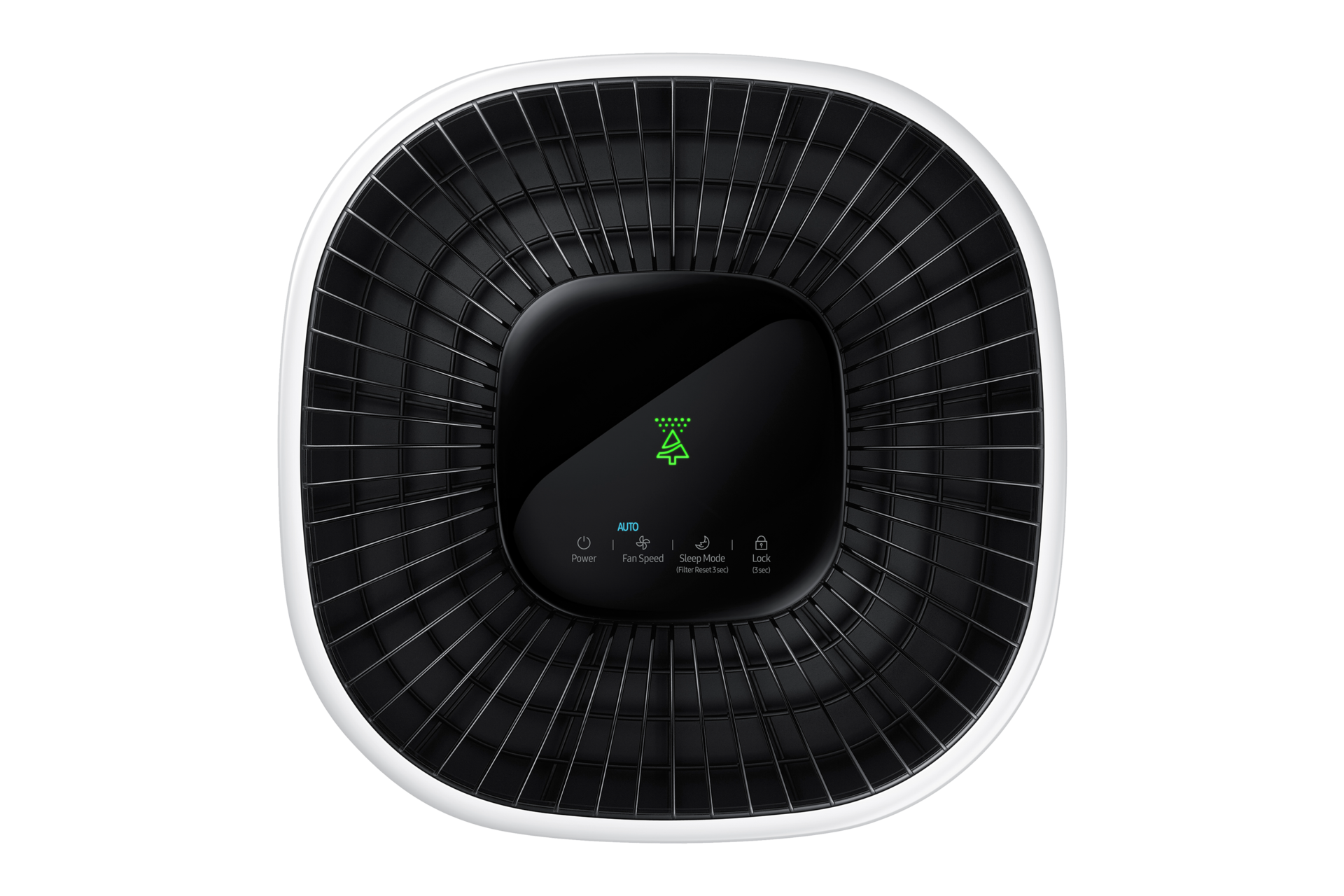 Zdjęcie obrazuje, w jaki sposób oczyszczacz powietrza do domu Samsung AX34R3020WW/EU informuje o jakości powietrza.