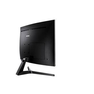 Zakrzywiony monitor do gier Samsung LC27JG50QQUXEN zaprezentowany z tyłu.