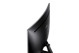 Monitor do gier zakrzywiony Samsung LC27JG50QQUXEN pokazany od góry.