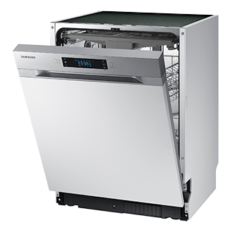 Ujęcie pokazujące zmywarkę z szufladą na sztućce do zabudowy Samsung DW60M6050SS/EO.